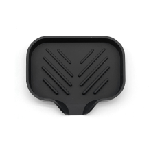 Porte-savon auto-drainant en silicone pour évier de cuisine, plateau à vaisselle, organisateur de comptoir, taille S, noir