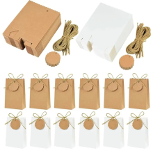 50Set Kraftpapier Geschenkbox mit Seil Retro Candy Cookie Tasche Hochzeit Geburtstag Party Supplies Weihnachtsverpackung