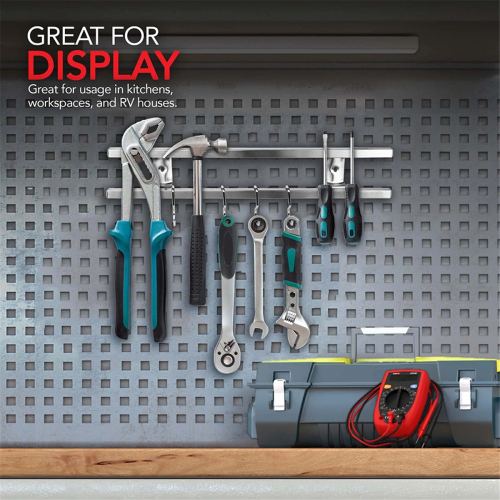 Wall Magnetic Knife Rack, Metal Kitchen Storage Strips, Rack with Hooks 1