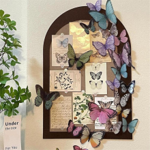 Tableau photo papillon, collage mural, décoration de bureau, anniversaire B