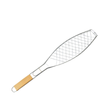 Cestello per grigliare pesce e verdure all'aperto, flessibile, antiaderente, portatile, in rete, per barbecue