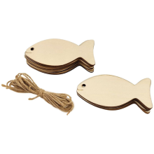 100 Stück Holzfischausschnitte, unvollendete hölzerne hängende Ornamente, DIY-Handwerk, Geschenkanhänger für Partydekoration