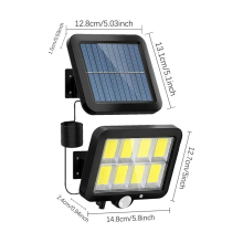 Lampada da parete solare a LED con sensore di movimento impermeabile a 3 modalità, illuminazione stradale da giardino per la sicurezza B