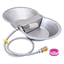 2 Gallon Large Automatic Dog Water Dispenser Float Valve Kits Animals Waterer Trough Stainless Steel Bowl