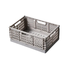Boîte de rangement pliable, panier utilitaire, conteneur cosmétique, support de bureau, usage domestique, bureau d'école, gris