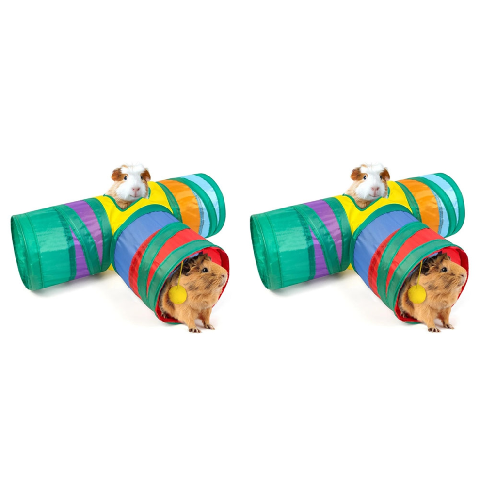 2PCS Hamster Spielzeug Ratte Tunnel Meerschweinchen Kleine Tier 3-Weg Spielzeug-image