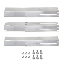 Piastra riscaldante regolabile in acciaio inox per barbecue a gas, set di ricambio per accessori da cucina per esterni, 3 pezzi