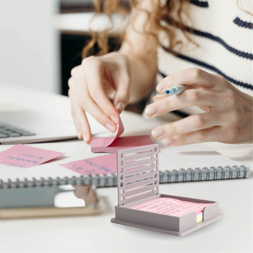 Porta note adesive con stencil, dispenser compatibile con note, organizer per blocco note, B 1