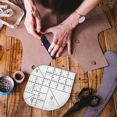 Multifunctional Angle Cutting Ruler Acrylic Anti-Slip Seam Round Edge Template DIY Sewing Patchwork 2