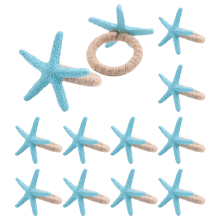 Set di 12 anelli per tovaglioli a forma di stella marina, decorazioni per la tavola da spiaggia, per matrimoni, feste e costiere in stile nautico