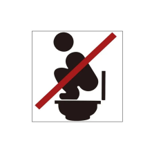 Warning Decals for Toilet Adhesive No Squatting Stickers Peel and Stick Bathroom Reminder Signs Bars