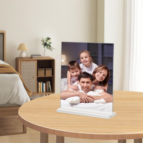 Acrylic Picture Frame 4x6 Inches, 4 Pack Plastic Frames Holder Standing,Double Sided Desktop Display 2