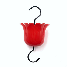Confezione da 4 mangiatoie per acqua di grande capacità, sospese per colibrì, con gancio e spazzola per la pulizia (rosso)