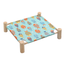 Amaca per cani e gatti in legno rialzata, rinfrescante, staccabile, portatile, per interni ed esterni, adatta per animali domestici.