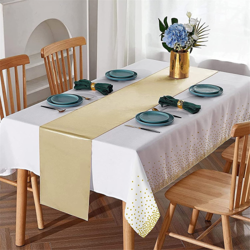 Disposable Plastic Tablecloths Satin Table Runner Set Dot Tablecloth for Party,C 2