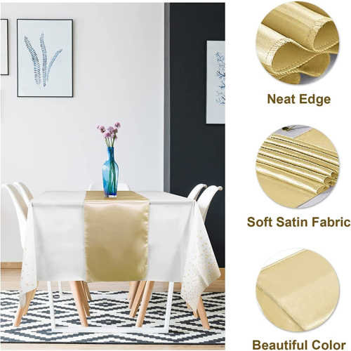 Disposable Plastic Tablecloths Satin Table Runner Set Dot Tablecloth for Party,D 1