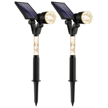 Solar-Spotlights für den Außenbereich, wasserdicht, Solar-Landschaftsbeleuchtung für draußen, Solar-Spotlights für die Wand, 2 Stück