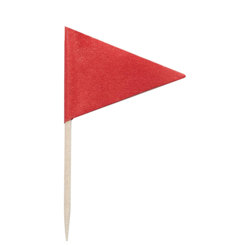 100 Pcs Solid Red Toothpick Flags Small Mini Plain Color Stick Cupcake Toppers DIY Decoration 1