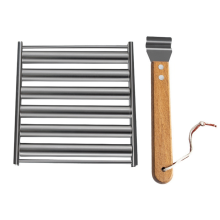 Griglia per salsicce Hot Dog Roller, griglia per salsicce in acciaio inox, griglia per barbecue, per cibo da campeggio
