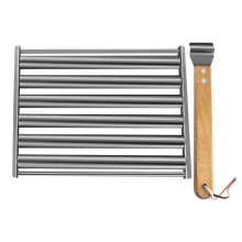 Griglia per salsicce a rullo per hot dog, griglia per salsicce in acciaio inox, griglia per barbecue, per cibo da campeggio L