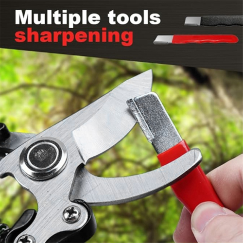 Portable Quick Sharpener, Lawnmower Dull Blade Multipurpose Garden Tool Sharpener Stone Red 2