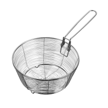 Cestello filtro a maglia fine, fondo antiaderente, manico pieghevole, antiscottatura, resistente al calore, antiruggine, kit da 26 cm