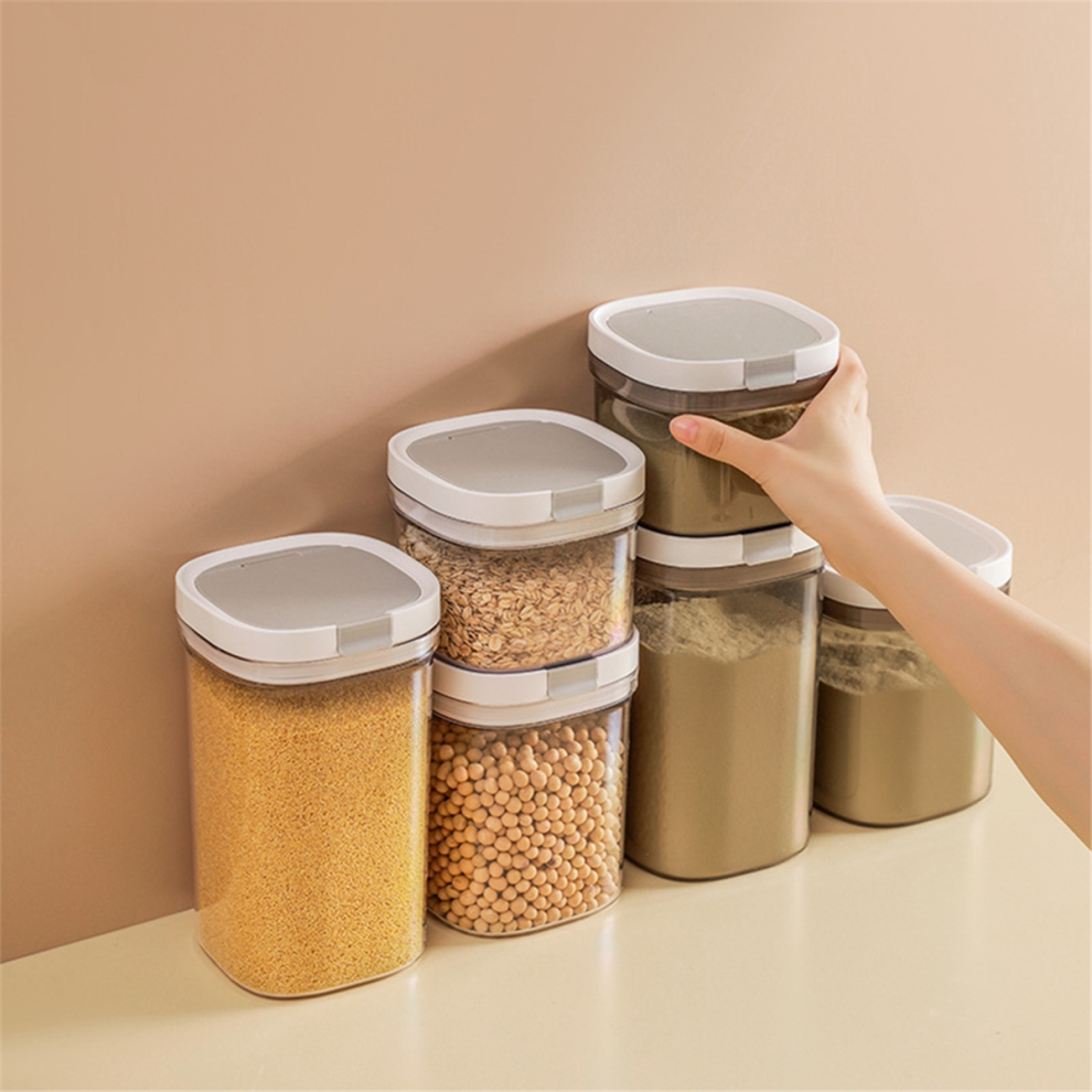 Volumoon Lot De 2 Conteneurs Hermétiques 3000 Ml - Boîtes De Rangement Pour Céréales, Farine, Riz Avec Tasse à Mesurer Et Bec Verseau, Transparent