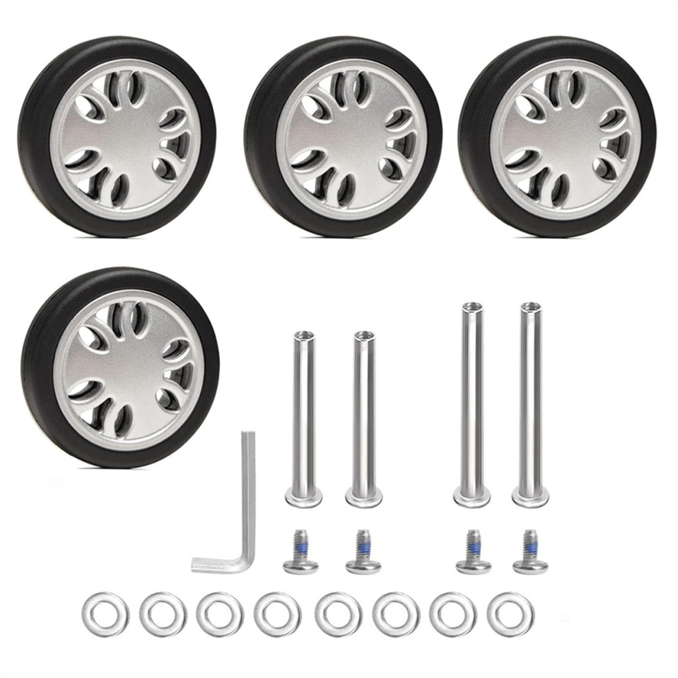 4Pc Suitcase Replacement Wheels 51Mm X 18Mm Spinner Wheel Mute Flexible Smooth For Damaged Luggage Trolley Caster Repair 4852752460528