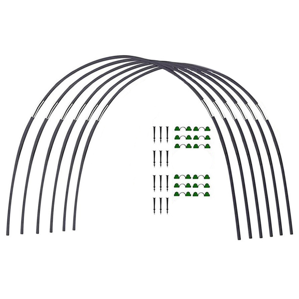 Exogio Garden Greenhouse Hoop Set, Gardening Folding Fiber Pole Arch Planting Tunnel Bracket