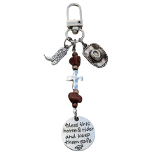 Saddle and Bridle Charm Clip, Leather Rope Blessing Decoration B