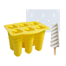 2 Stück Silikon-Eisformen für Eis am Stiel, selbstgemachtes Eis für Kinder, lebensmittelecht, leicht zu reinigen, gelb