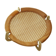 Pet Sleeping Pad Rattan Mat Super Cool Breathable Bed Scratch-Resistant Cat Raised Wooden Base