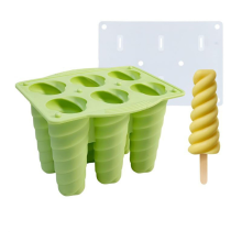 Stück Silikon-Eisformen für Stieleis, selbstgemachtes Eis für Kinder, lebensmittelecht, leicht zu reinigen, grün