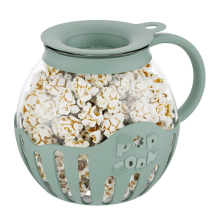 Macchina per popcorn, microonde, snack, popper ad aria, ciotola da 2,25 litri, accessori da cucina in borosilicato, verde