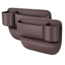 Car Leather Cup Holder Bag, Seat Storage Box with Holder, Bag Dark Brown