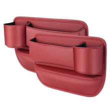 Car Leather Cup Holder Bag, Seat Storage Box with Holder, Bag Red