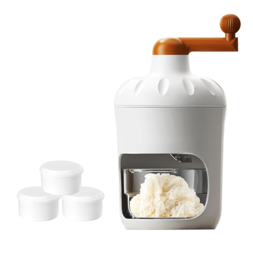 Snow Cone Machine Manual, Ice Crusher for Cones, Shaved Maker Home, with 3 Boxes Smoothies