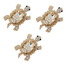 Spilla a forma di tartaruga con diamanti, design di alta qualità, con strass, colore bianco europeo e americano