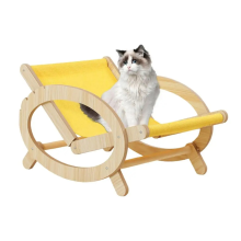 Elevated Pet Bed Chair Cat Sleeping Climbing Frame Adjustable Scratch with Canvas Cover Scratch-Resistant A