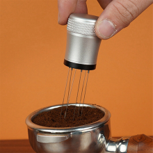 Coffee Loose Powder Needle Cloth with Stand 6-Pin Stirrer Removable and Washable Needle,B