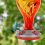 Glass Bird Feeder, Painted Hand Blown, Leakproof, Easy to Clean, Rustproof 7