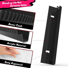 Professionelle Acryl Haar Extensions Abschnitten Halter Organizer Rack Aufhänger Verlängerung Schwarz