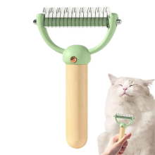 Undercoat Rake Brush Dematting Cat Combs for Grooming Long Haired Cats Double-Sided Pet A