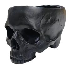 Décoration de jardin extérieur Halloween Crâne Pot de fleurs Gothique Maison Noir