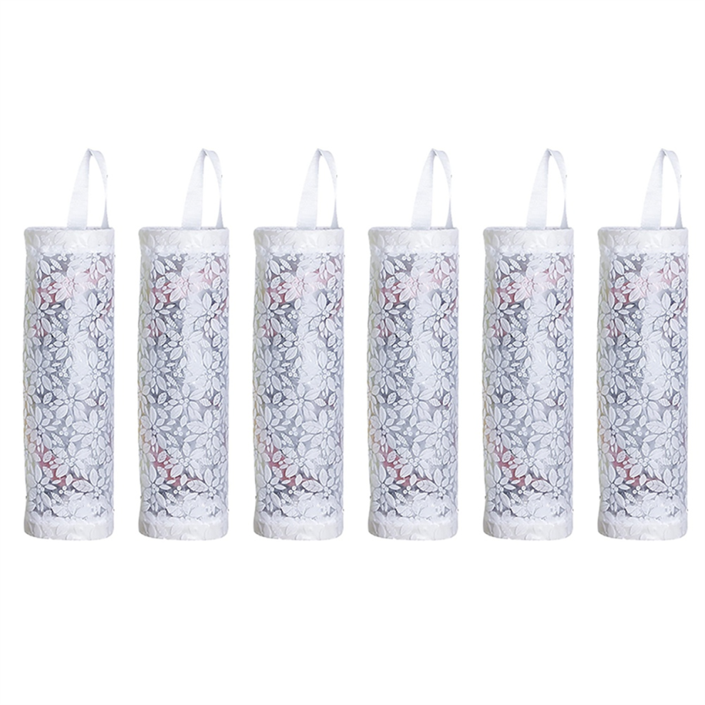 Exogio Plastic Bag Storage Rack, Kitchen Grocery Garbage Round Sundries Wall Box White
