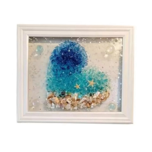 Kit artistico in vetro marino a tema oceano per adulti, cornice per foto, facile da usare, kit fai da te per mosaico e artigianato, fatto a mano D
