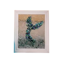 Kit artistico in vetro marino a tema oceano per adulti, cornice per foto, facile da usare, kit fai da te per mosaico e artigianato, fatto a mano F