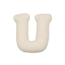 Cuscino con lettere inglesi, cuscino decorativo con alfabeto U