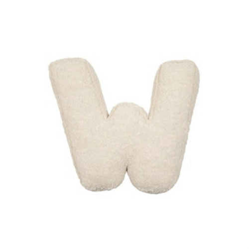 Coussin décoratif avec lettres anglaises et alphabet W