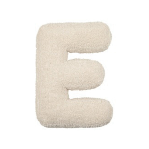 Coussin décoratif avec lettres anglaises et alphabet E